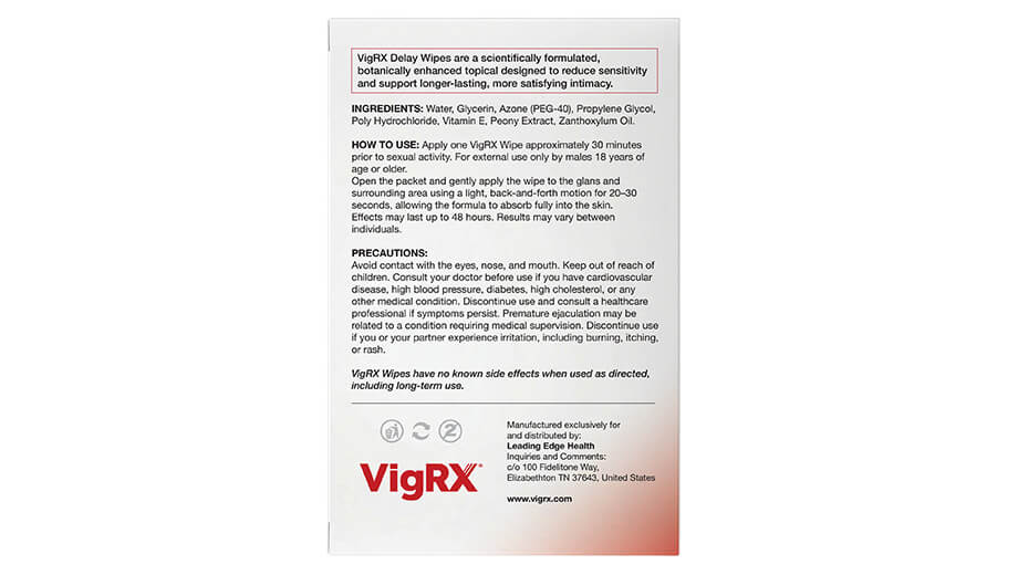 ​VigRX® Delay Wipes
