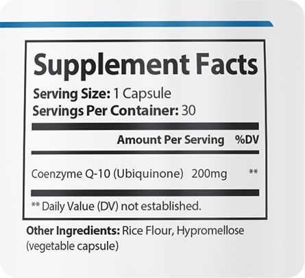 GenuinePurity CoQ10 Supplement Facts