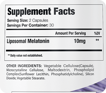 GenuinePurity Liposomal Melatonin - Supplement Facts